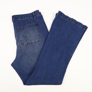 Indigo Fusion Womens 16 High Waist Flare Recycled Denim Jeans